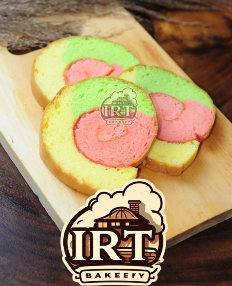 Roll Cake Rainbow Slice